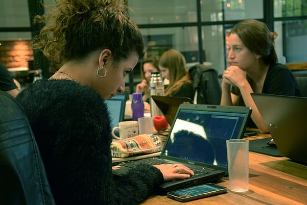 Students on laptops